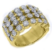 18k Yellow Goldc Brilliant Round Diamond Ring Wedding Band 2.37 Carats