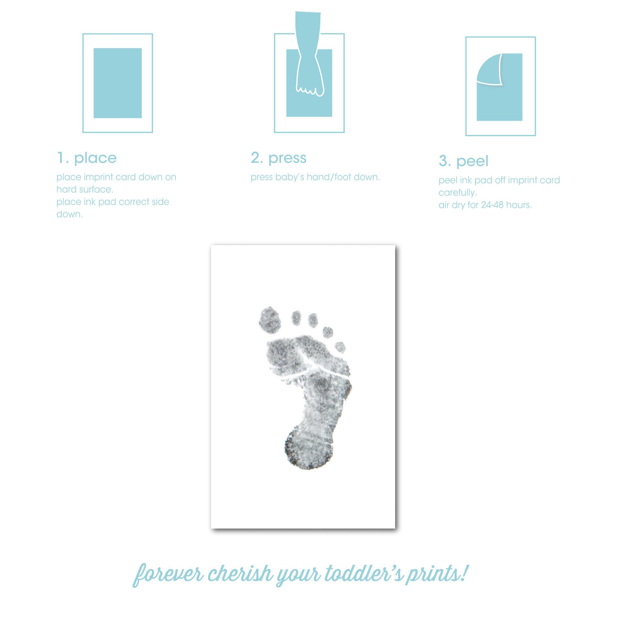 Pearhead Clean-Touch Baby Ink Pad, Black Ink, No Mess Baby Safe Ink Pad, DIY Baby Handprint and Footprint Keepsake, Medium/Large
