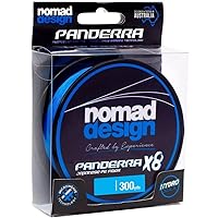 Nomad Design PANDERRA Cyan Blue X8 Braid, Premium Blue PE Fiber Fishing Line with Micro Weave Technology, Hydroslick Coating, and Increased Casting Distance.