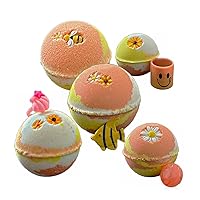 15 Handmade Kids Bath Bombs with Random Surprises - Natural Bath Bombs - Bath Bombs with Surprises (Yellow (Unisex)) Handcrafted in The USA