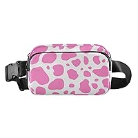 Cow Pink Fanny Packs for Women Everywhere Belt Bag Fanny Pack Crossbody Bags for Women Girls Fashion Waist Packs with Adjustable Strap Bum Bag for Travel Shopping Workout Cycling