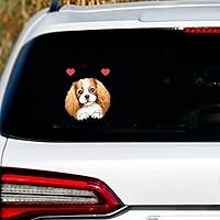 Cavalier King Charles Spaniel Love Is Being Owned by A Dog Pet Dog Adhesive Vinyl Wall Stickers for Home Nursery, Positive Wall Decal Sticker for Women, Men Teen Girls Office Dorm Door Wall Decor 3in.