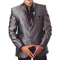 Mens Gray 7 Pc Reception Tuxedo Suit TX927