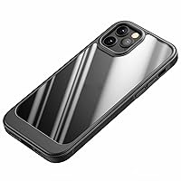 Case for iPhone 13/13 Pro/13 Pro Max, Crystal Clear Shockproof Non-Slip Cell Phone Case, Hard Plastic Back and Soft TPU Frame Thin Protective Cover,Black,13 6.1