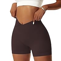 Vertvie Women's Workout Gym Shorts Booty V Cross Spandex Yoga Biker Shorts Scrunch Butt High Waisted Athletic Leggings