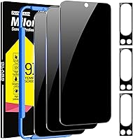 Milomdoi 3 Pack Privacy Screen Protector for Apple Google Pixel 8 Pro with 3 Pack Tempered Glass Camera Lens Protector, Ultra 9H Accessories, Case Friendly, Mounting Frame, 2.5D Curved