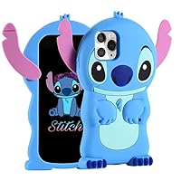Cases For iPhone 14/iPhone 13 Case, Lilo Stitch Cute 3D Cartoon Unique Soft Silicone Animal Character Protector Boys Kids Girls Gifts iPhone 14 13 13 Pro Cover Housing Skin Shell for iPhone 15