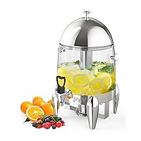 PYY 3 Gallon Beverage Dispenser for Hot & Cold Drinks with Ice Core and Stand,Coffee & Chafer Urn for Parties, Buffets,Catering,Clear Plastic Container for Punch, Juice, Lemonade, Tea, Water