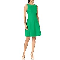 Tommy Hilfiger Women's Logo Hardware at Shoulder Silky Rib Knit Fabric Sleeveless Dress