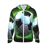 UPF50+ cool soccer ball Sun Protection Hoodie Jacket Quick Dry Long Sleeve Sun Shirt For Men Women