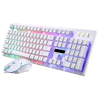 Keyboards Gaming Keyboard & Mouse Combo Rainbow Mechanical Computer Wired USB Game Suspension Manipulator Set