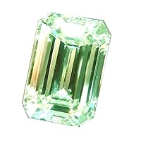 Loose Moissanite Stone Perfect In Men's And Women's Pendant/Rings For Engagement/Wedding/Anniversary/Birthday/Gift (Emerald Cut, 15.10 Ct, VVS1, Fancy Ice Green Color)