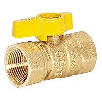 Eastman 3/4 Inch FIP Straight Gas Ball Valve with 1/4-Turn Handle, Brass Plumbing Fitting, 60011