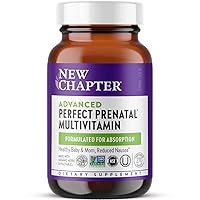 New Chapter Advanced Perfect Prenatal Vitamins, 270ct, Made with Organic, Non-GMO Ingredients for Healthy Baby & Mom - Folate (Methylfolate), Whole-Food Fermented Iron, Vitamin D3 + Ginger