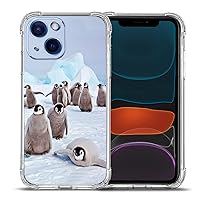 Case for iPhone 12,iPhone 12 Pro Case, Cute Playing Penguin Drop Protection Shockproof Case TPU Full Body Protective Scratch-Resistant Cover for iPhone 12/iPhone 12 Pro