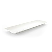 PACKNWOOD 210BCHIC279 Heavy-Duty Biodegradable Sugarcane Plates - Disposable Rectangular Plates - Microwavable - Oven Safe - Compostable Bio n Chic Rectangular Sugarcane Plate - 3.5 x 10.6in - 100 pcs