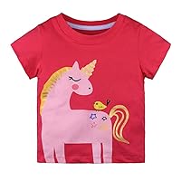 Kids Fashion Printing T Shirt for Girls Boys Birthday Festival Gift