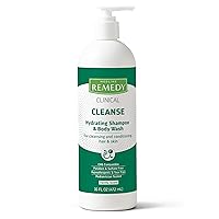 Medline Remedy Clinical Hydrating Shampoo & Body Wash (16 fl oz), Vanilla Scent, Cleanser, No-Rinse, Adults, Kids, Shower Or Bedside, Dimethicone, Sulfate Free