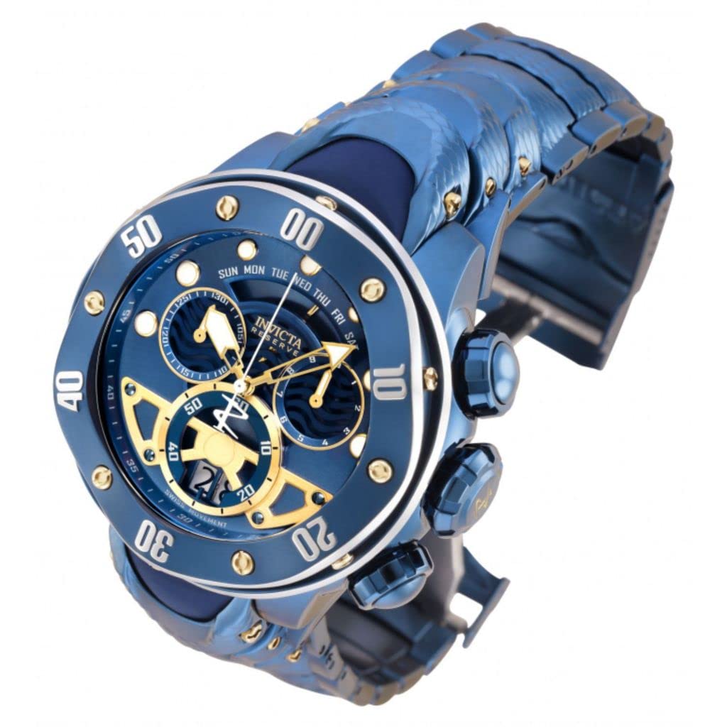 Invicta Men's 54mm Reserve Kraken Swiss 8040.N Chronograph Blue Label Watch (Model: 36334)