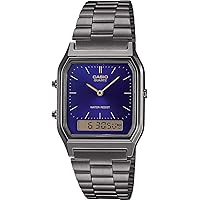Casio Standard AQ-230GG-2A Unisex Analog-Digital Wristwatch, Blue, Resin Glass, Stainless Steel, 29.8mm, Water Resistant