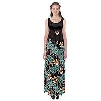 CowCow Womens Summer Boho Retro Funny Bird Palm Trees Beach Design Empire Waist Long Maxi Dress, XS-5XL