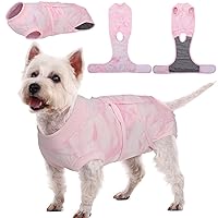 Kuoser Dog Surgery Recovery Suit, Professional Spay & Neuter Surgical Onesie for Dogs, Soft Breathable Abdominal Dog Bodysuit Dog Cone Alternative Anti Licking Wounds Dog Surgery Suits, S