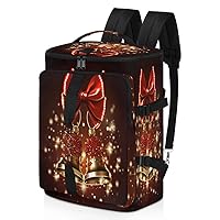 Christmas Bells Red Background (5) Gym Duffle Bag for Traveling Sports Tote Gym Bag with Shoes Compartment Water-resistant Workout Bag Weekender Bag Backpack for Men Women
