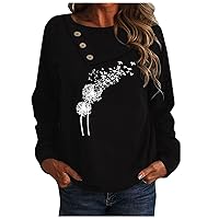 Women's Casual Fleece Blouses Everyday Fashion Crew Neck Sweatshirt Pullover Long Sleeve Plus Size Sweater Top