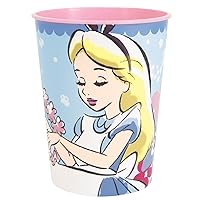 Disney Alice in Wonderland Multicolored Plastic Stadium Cup - 16 oz. (Pack of 8) - Magical & Vibrant Tableware, Perfect for Parties and Events