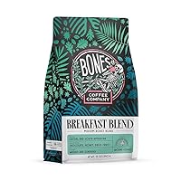 Bones Coffee Company Breakfast Blend Whole Coffee Beans | 12 oz Medium Roast Arabica Low Acid Coffee | Gourmet Coffee (Whole Bean)