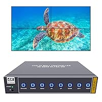 ISEEVY 4K60 HDMI USB UHD Video Wall Controller 2x2 1x2 2x1 1x3 3x1 1x4 4x1 TV Wall Controller for max 4 TVs Splicing Display with HDMI 2.0 and USB Inputs Support Play max 4096x2160@60 Video Picture