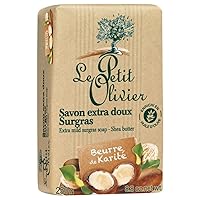 Senteurs Le Petit Olivier Extra Mild Au Karite Shea Butter 8.8 Oz. Single Soap Bar from France