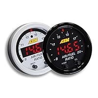 52mm Wideband UEGO Air Fuel Ratio Sensor Controller Gauge w/White Face Kit