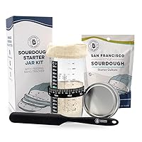 Cultures for Health Sourdough Starter Jar Kit + San Francisco Sourdough Starter Culture Bundle | Essential Baking Supplies For Homemade Bread | DIY Breadmaking Kit