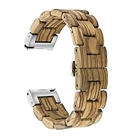 Quick Release Watch Band, Natural Wood Watch Band, Choice of Strap Colour and Width 18mm, 19mm, 20mm, 21mm, 22mm, 23mm or 24mm