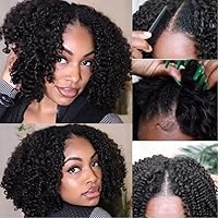 UNICE Kinky Curly V Part Wigs Upgrade U Part Wigs Human Hair 150% Density for Women, No Leave Out Glueless Wig Brazilian Virgin Hair Beginner Friendly Wig No Glue No sew in 16inch
