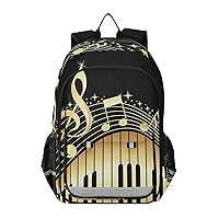 ALAZA Music Notes with Piano Keys Laptop Backpack Purse for Women Men Travel Bag Casual Daypack with Compartment & Multiple Pockets