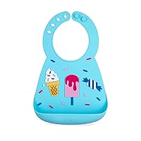 Nuby On The Go Silicone 3D Bib with Scoop to Catch Mess