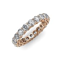 Natural Diamond Shared Prong Eternity Band with Side Gallery Work 2.70 Carat tw-3.15 Carat tw in 14K