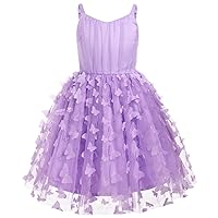 IMEKIS Toddler Girls Butterfly Birthday Dress Kids Tulle Formal Wedding Pageant Party Tutu Dresses Photo Shoot