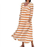 Spring Summer Long Sleeve Floral Maxi Dress Casual Trendy Plus Size Flowy Long Dress Elegant Smocked Beach Dress