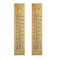 Happyyami Vertical Outdoor Thermometer Indoor Temperature Gauges Temperature Gauge 2PCS Vertical Wooden Temperature Monitor Gauges for Home Room Temp Shop -30 to Outdoor Indoor Wooden Board