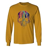 VICES AND VIRTUES 0292. Cool Skull Melting Graphic Bones Streetwear Hip hop Hipster Long Sleeve Men's