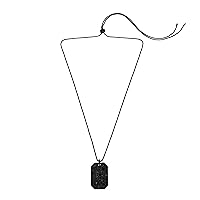 Stone ID Tag Pendant Slider Necklace