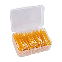 60PCS Interdental Brush Practical Slim Braces Cleaner with PP Handle for Adults Children Orthodontic Care(Orange)