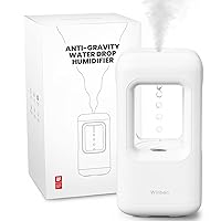 Humidifiers for Bedroom, Small Cool Mist Ultrasonic Air Humidifier Quiet for Indoor Plant Baby Nursery Adults Kids Large Room Home Office Desk, Mini Cute Anti Gravity Water Drop, Easy to Clean
