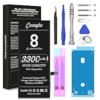 3300mAh Upgraded Battery for iPhone 8, 2023 New Version Conqto Higher Capacity 0 Cycle Replacement Battery for iPhone 8 A1863, A1905, A1906, with Full Set Professional Repair Tool Kit and Instruction