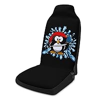 Penguin Pirate with A Parrot Printed Car Seat Covers Universal Auto Front Seats Protector with Pockets Fits for Most Cars