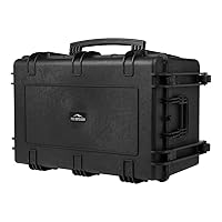 Monoprice Weatherproof Hard Case - 33 x 22 x 17 Inches, With Wheels and Customizable Foam, Shockproof, IP67, Ultraviolet And Impact Resistant Material, Black - Pure Outdoor Collection, 145.8 Liter
