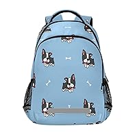 Boston Terrier Puppy Backpacks Travel Laptop Daypack School Book Bag for Men Women Teens Kids